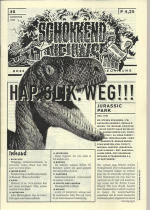 SCHOKKEND NIEUWS magazine side cover Issue 8 August 1993