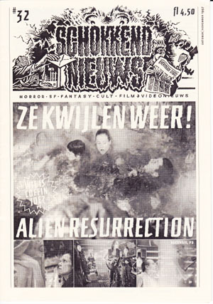 SCHOKKEND NIEUWS magazine side cover Issue 32 October/November 1997