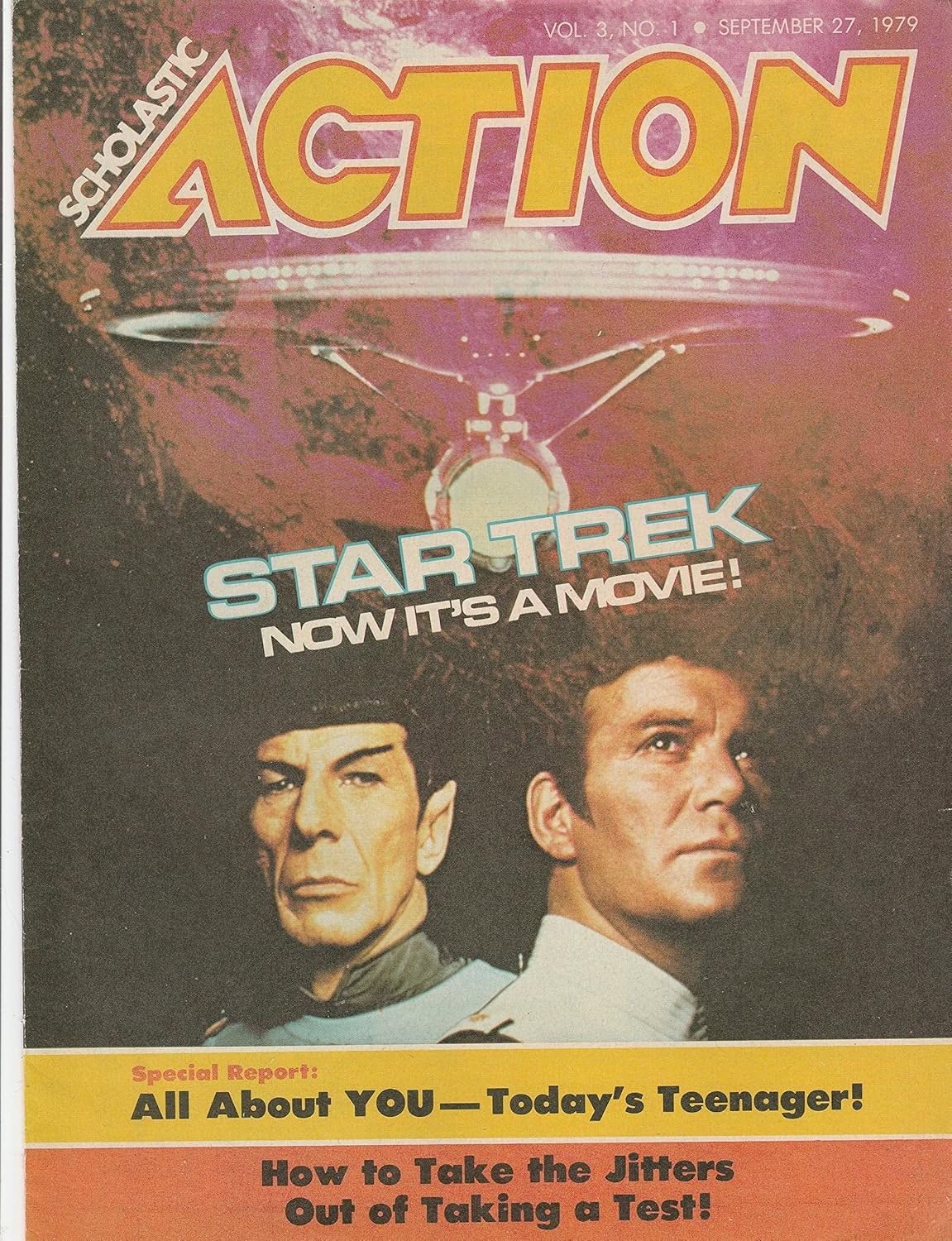 SCHOLASTIC ACTION magazine side cover  September 1979