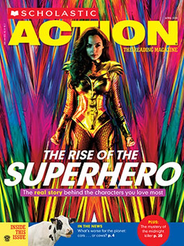 SCHOLASTIC ACTION magazine side cover  April 2020
