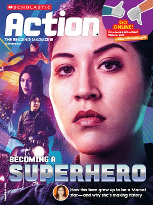SCHOLASTIC ACTION magazine side cover  November 2024
