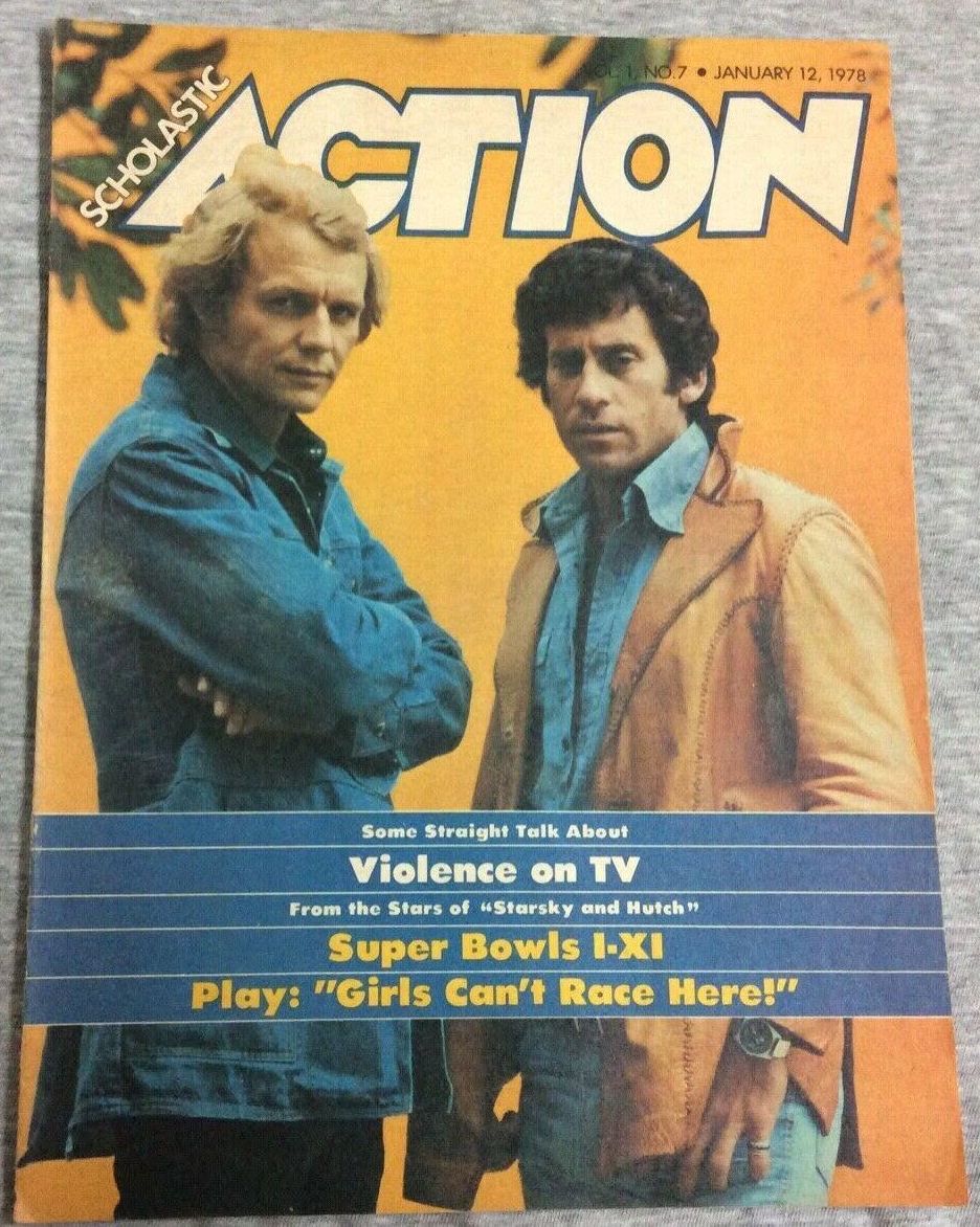 SCHOLASTIC ACTION magazine side cover  Vol 1 No  7 12 January 1978