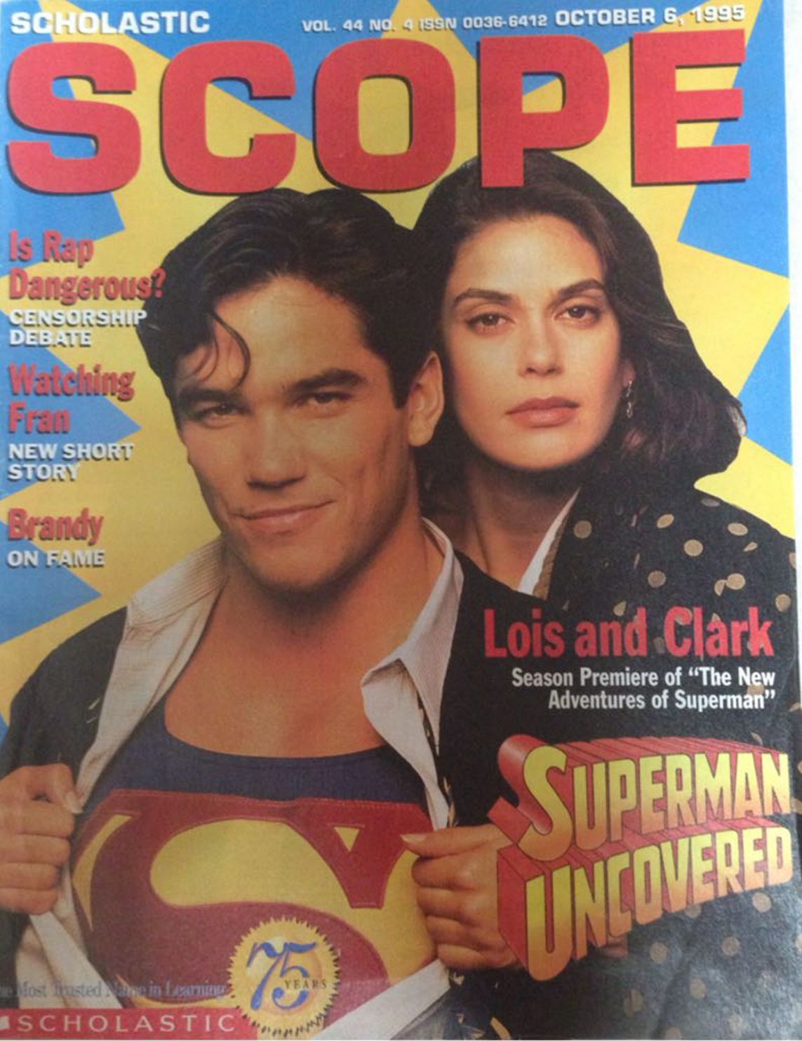 SCHOLASTIC SCOPE magazine side cover 6 October 1995
