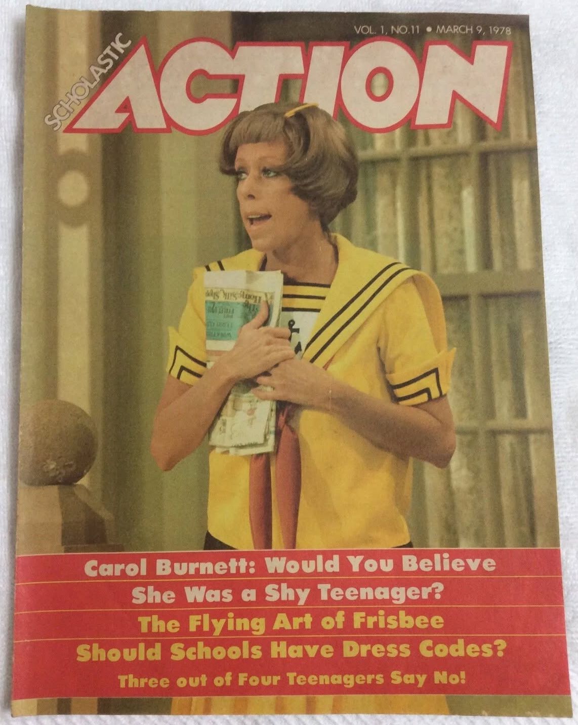SCHOLASTIC ACTION magazine side cover  Vol 1 No  11 9 March 1978