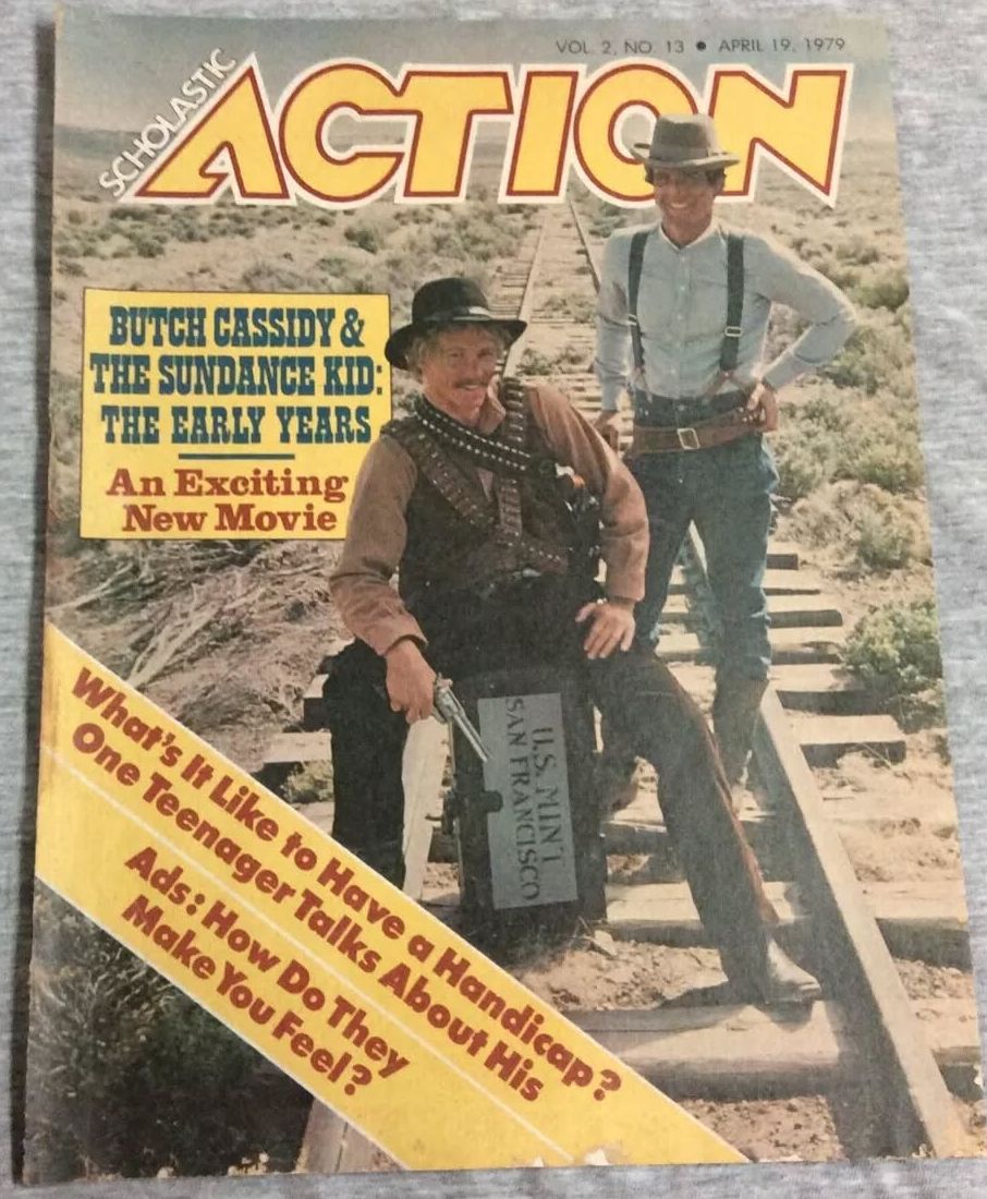SCHOLASTIC ACTION magazine side cover  Vol 2 No  13 19 April 1979