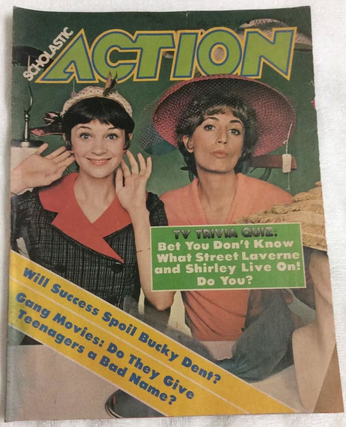 SCHOLASTIC ACTION magazine side cover  Vol 2 No  14 3 May 1979