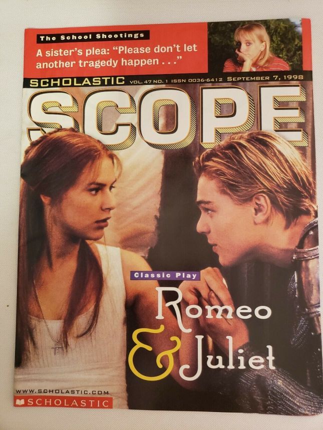 SCHOLASTIC SCOPE magazine side cover 7 September 1998