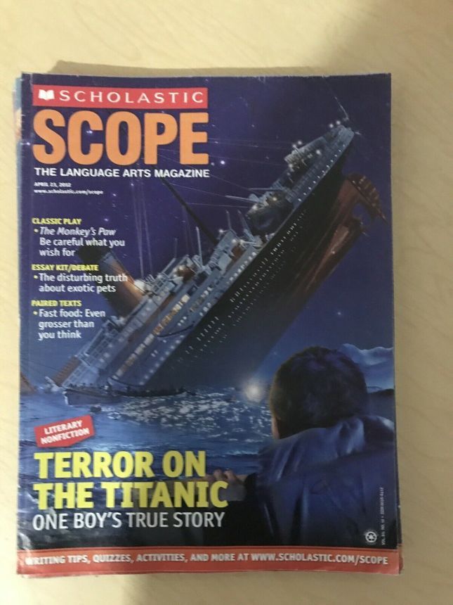 SCHOLASTIC SCOPE magazine side cover 23 April 2012