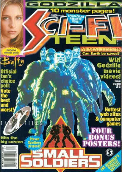 SCI-FI TEEN magazine side cover Issue 1 July 1998
