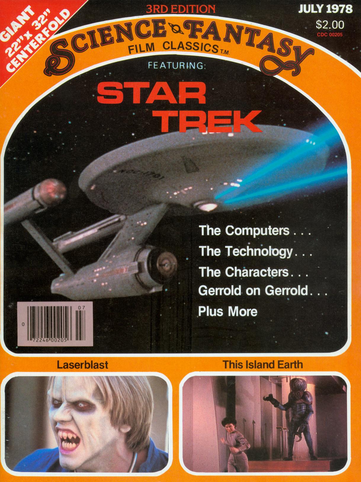 SCIENCE AND FANTASY FILM CLASSICS magazine side cover Issue 3 July 1978