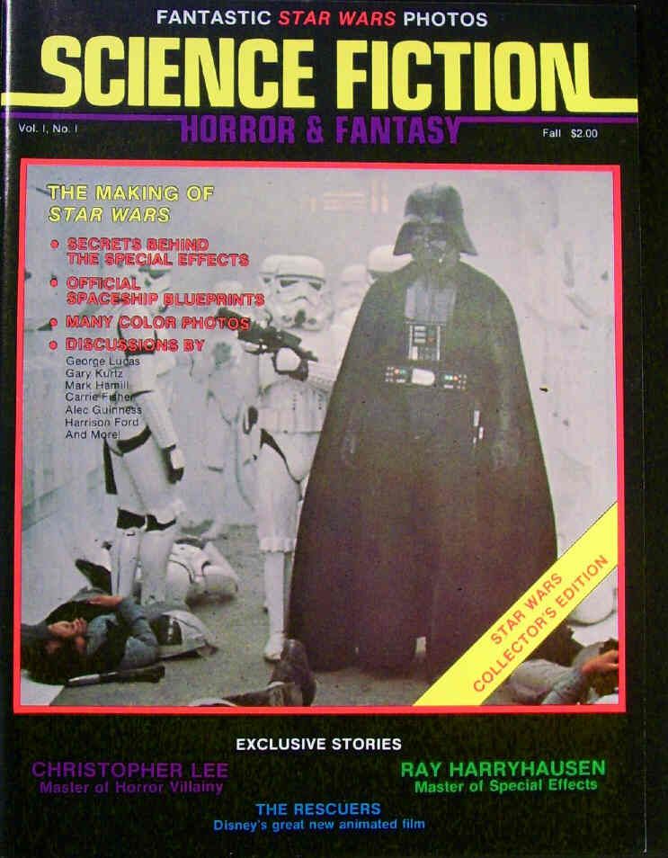 SCIENCE FICTION HORROR AND FANTASY magazine side cover Issue 1 Fall 1977