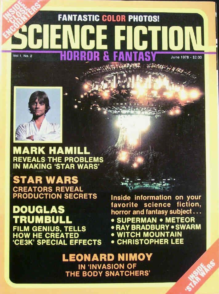 SCIENCE FICTION HORROR AND FANTASY magazine side cover Issue 2 June 1978