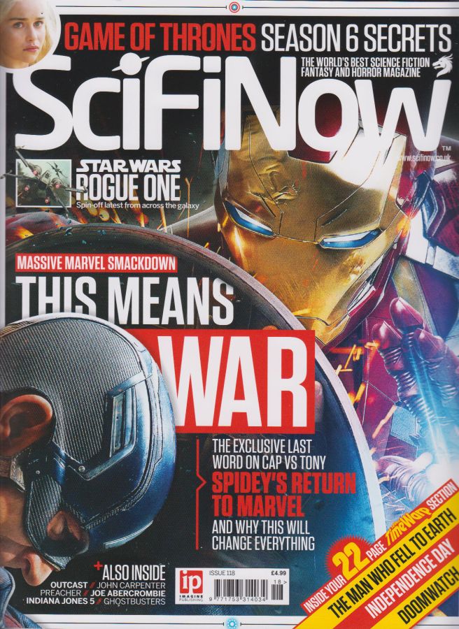 SciFiNow magazine side cover Issue 118 April 2016