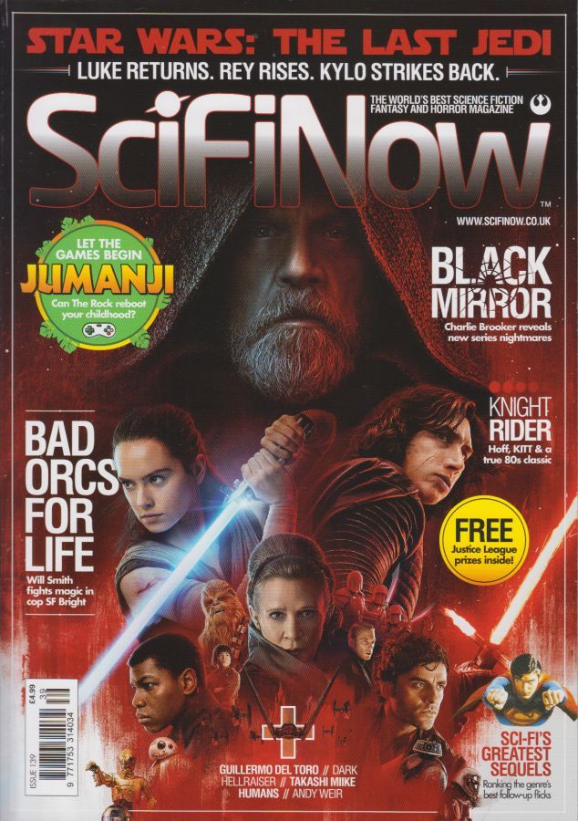 SciFiNow magazine side cover Issue 139  January 2018