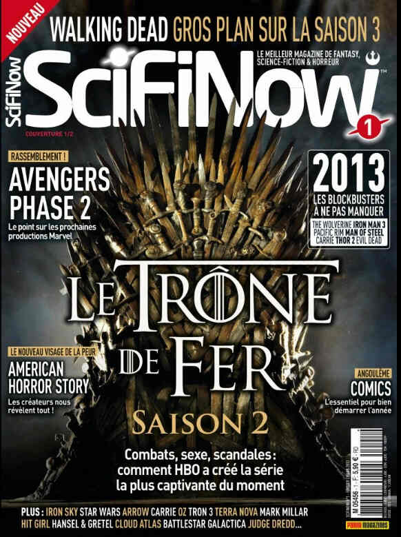 SciFiNow (Fr) magazine side cover Issue 1 February-March 2013