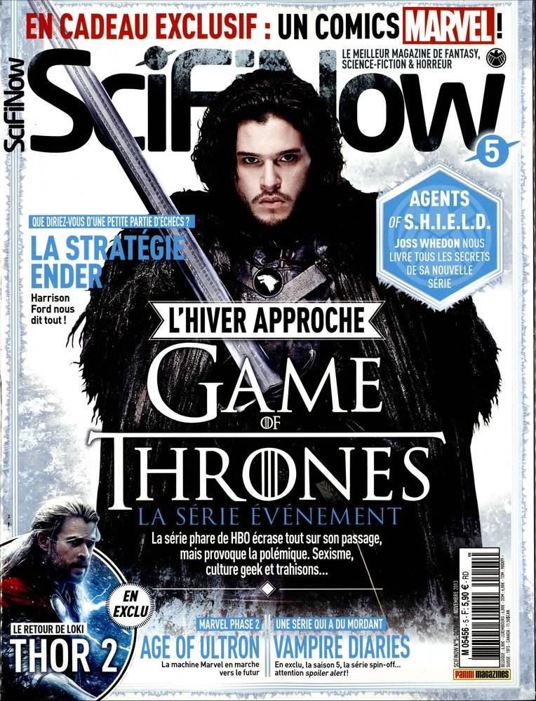 SciFiNow (Fr) magazine side cover Issue 5 October 2013