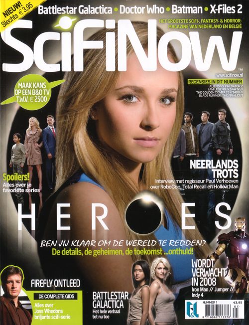 SciFiNow (Nl) magazine side cover Issue 1 January 2008