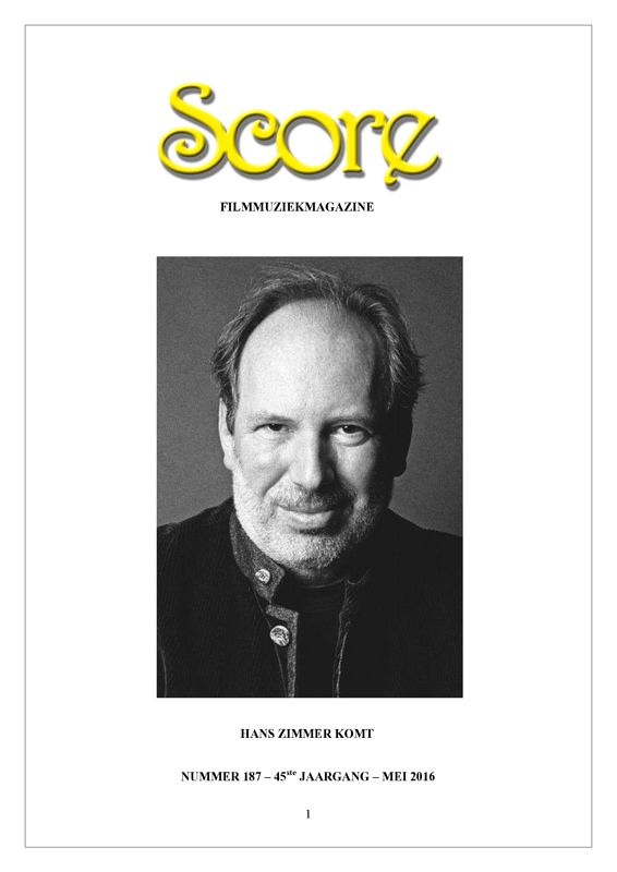 SCORE (NL) magazine side cover Issue 187  May 2016