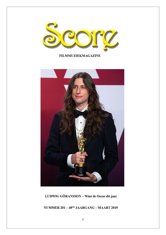 SCORE (NL) magazine side cover Issue 201  March 2019