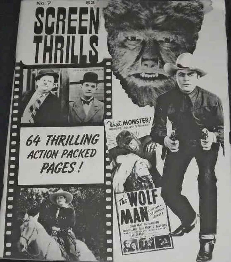 SCREEN THRILLS magazine side cover Issue 7  1978