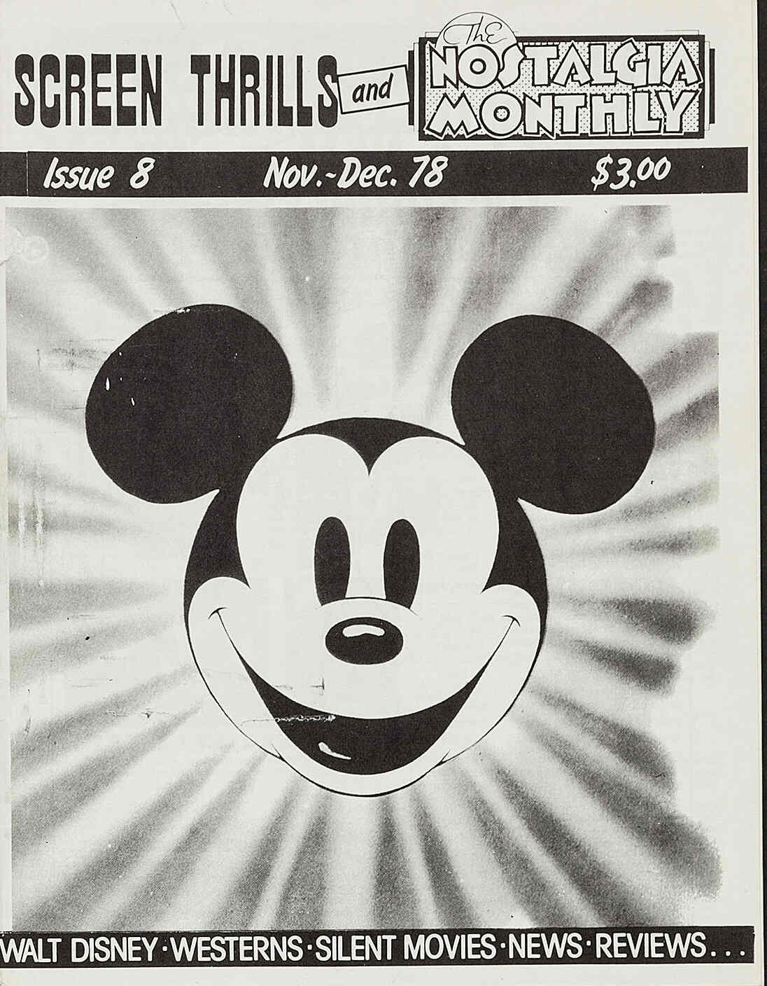 SCREEN THRILLS magazine side cover Issue 8 November/December 1978