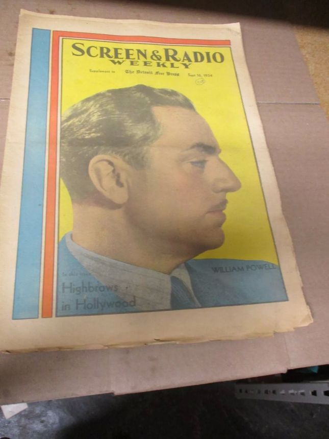 SCREEN AND RADIO WEEKLY magazine side cover 16 September 1934