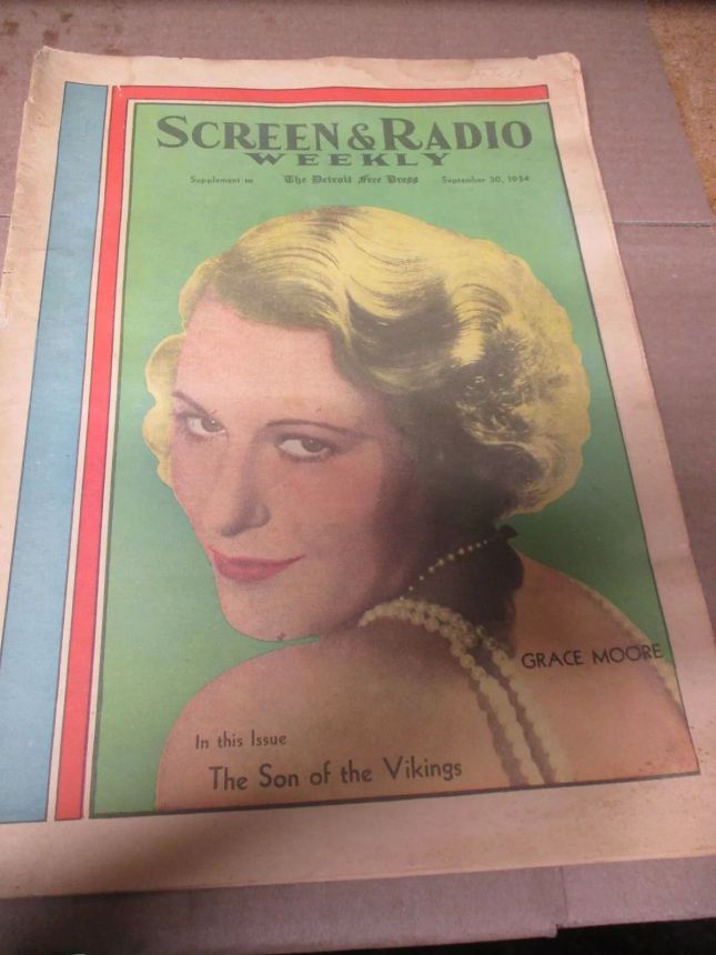 SCREEN AND RADIO WEEKLY magazine side cover 30 September 1934