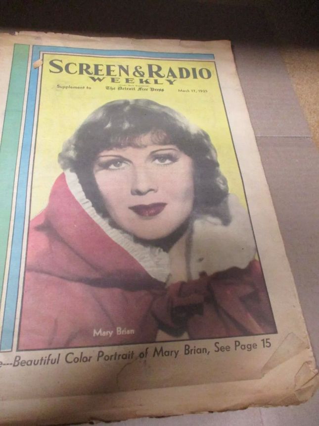 SCREEN AND RADIO WEEKLY magazine side cover 17 March 1935