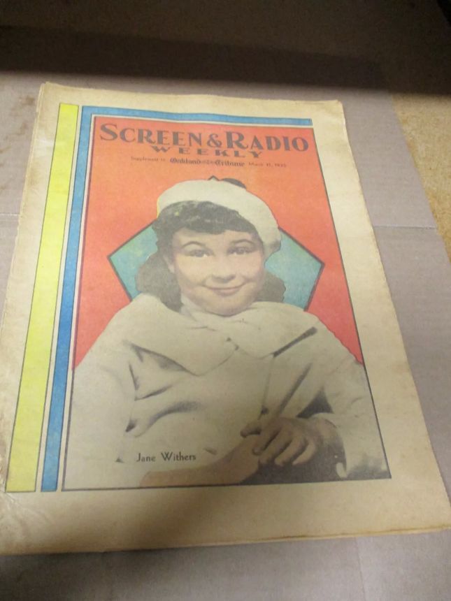 SCREEN AND RADIO WEEKLY magazine side cover 31 March 1935