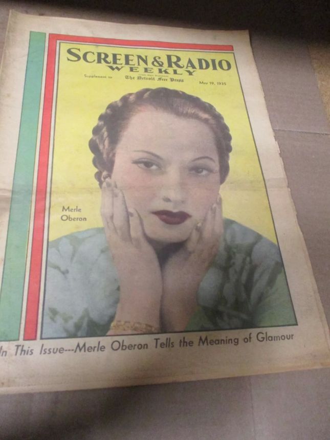 SCREEN AND RADIO WEEKLY magazine side cover 19 May 1935