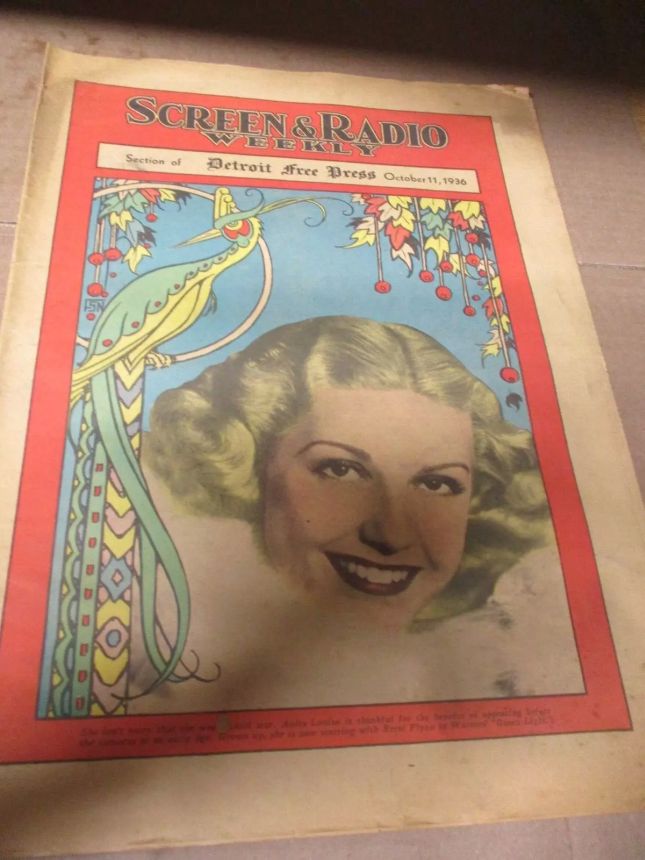 SCREEN AND RADIO WEEKLY magazine side cover 11 October 1936