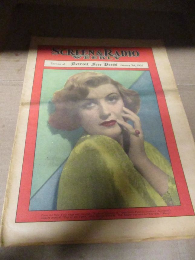 SCREEN AND RADIO WEEKLY magazine side cover 24 January 1937