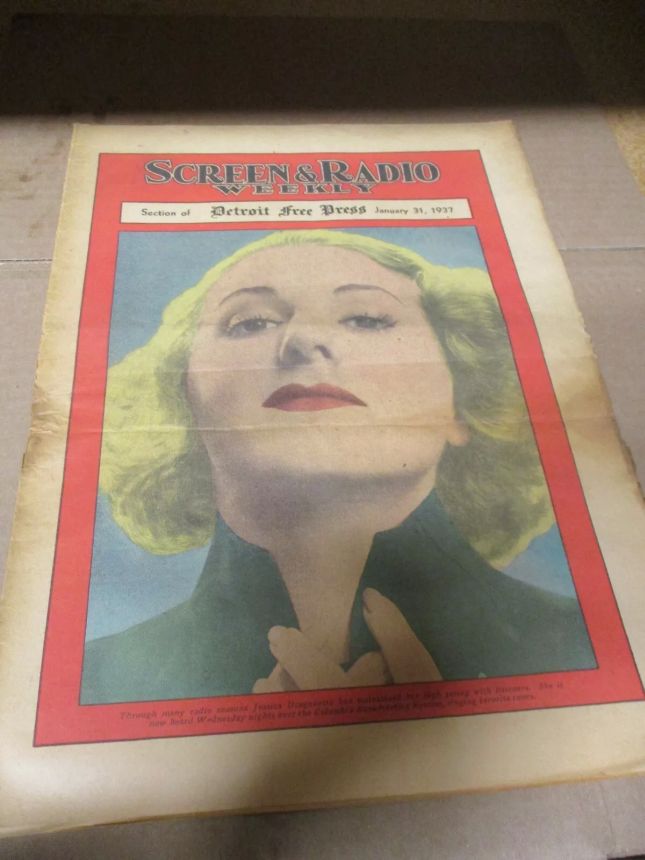 SCREEN AND RADIO WEEKLY magazine side cover 31 January 1937