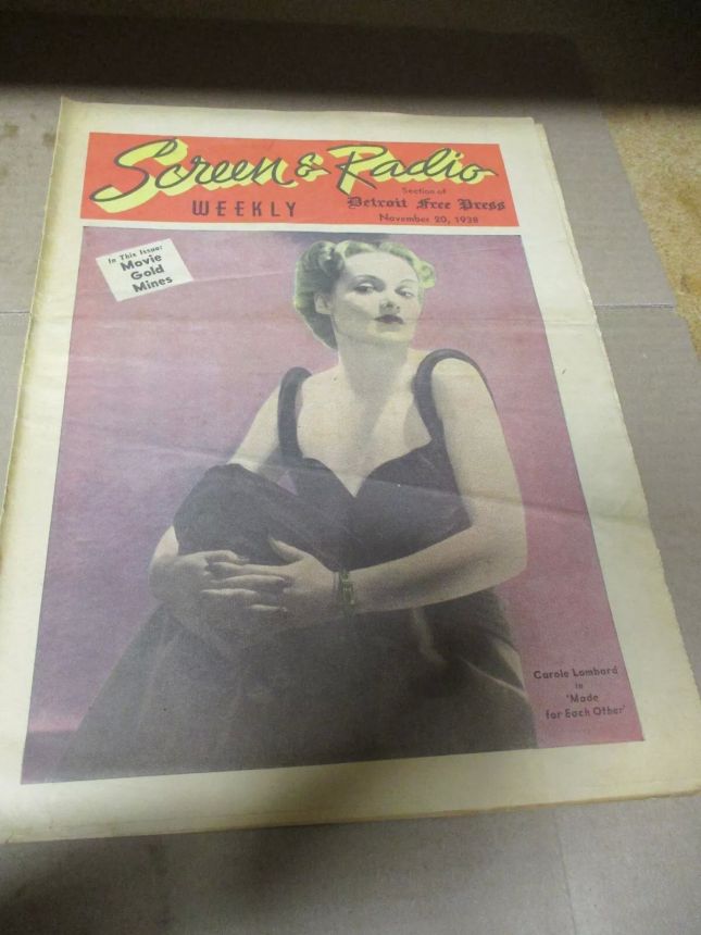SCREEN AND RADIO WEEKLY magazine side cover 20 November 1938