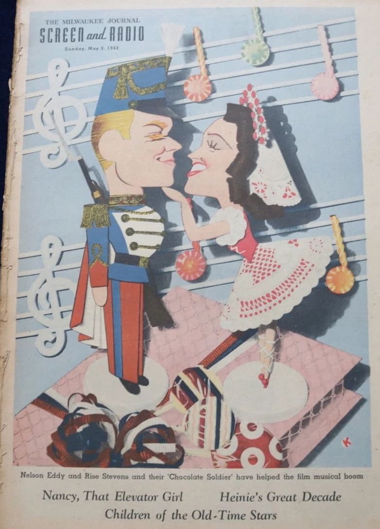 SCREEN AND RADIO WEEKLY magazine side cover 3 May 1942
