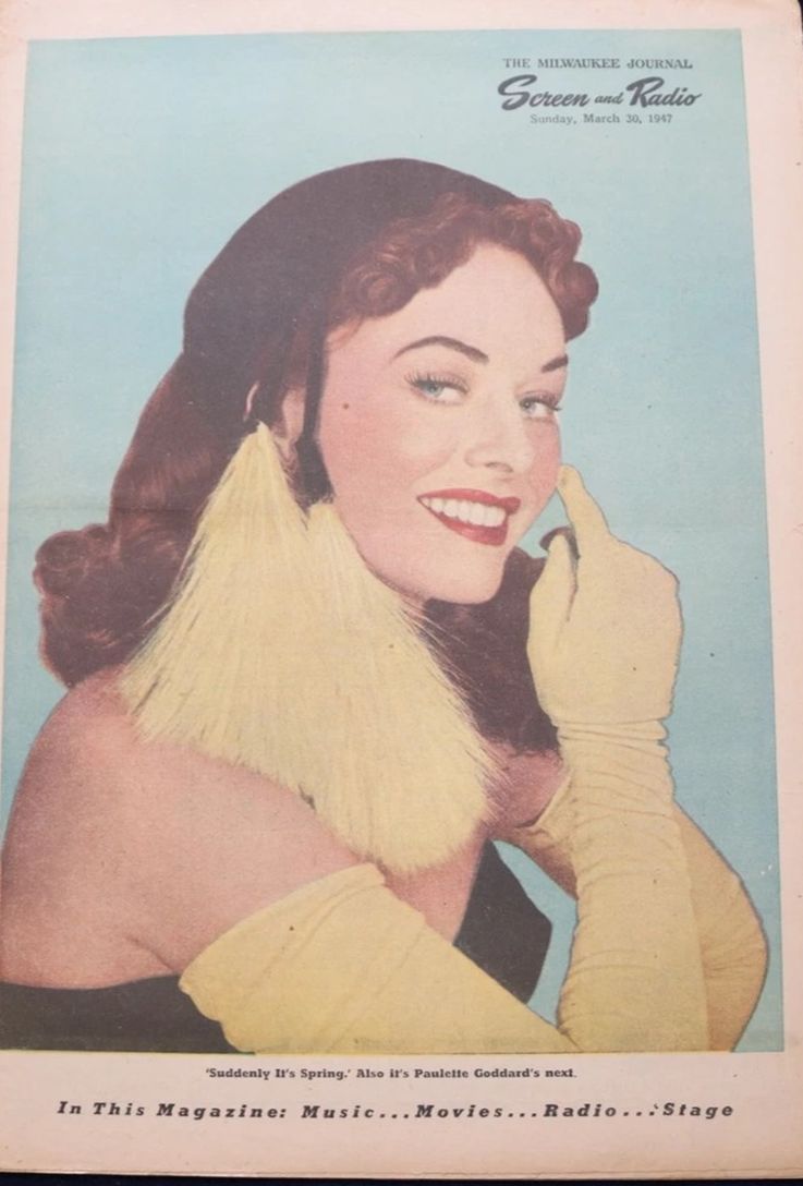 SCREEN AND RADIO WEEKLY magazine side cover 30 March 1947