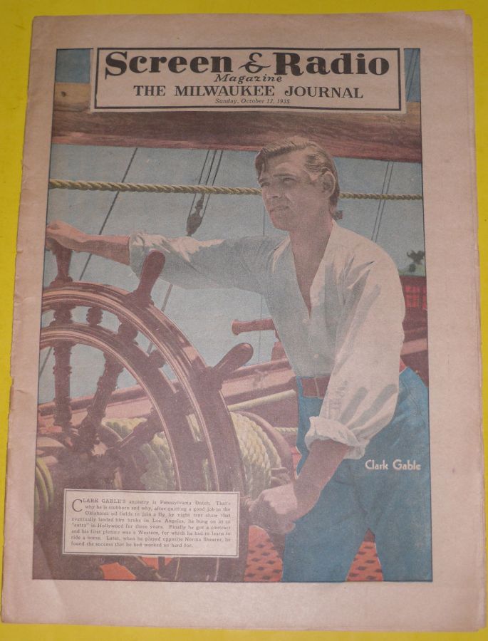 SCREEN AND RADIO WEEKLY magazine side cover 13 October 1935