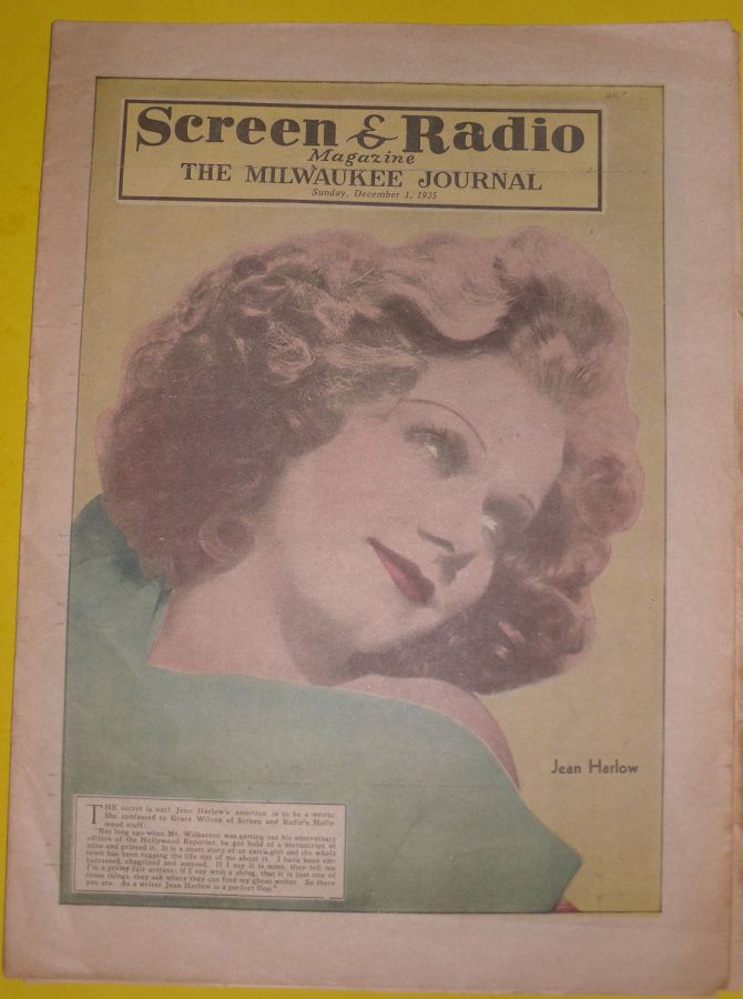SCREEN AND RADIO WEEKLY magazine side cover 1 December 1935