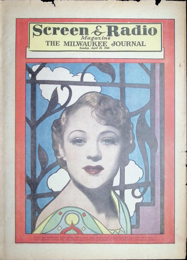 SCREEN AND RADIO WEEKLY magazine side cover 26 April 1936