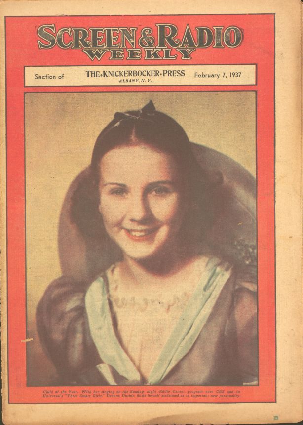 SCREEN AND RADIO WEEKLY magazine side cover 7 February 1937