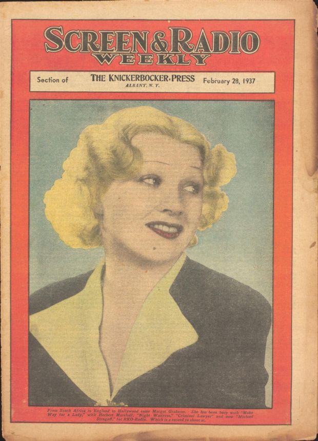 SCREEN AND RADIO WEEKLY magazine side cover 28 February 1937
