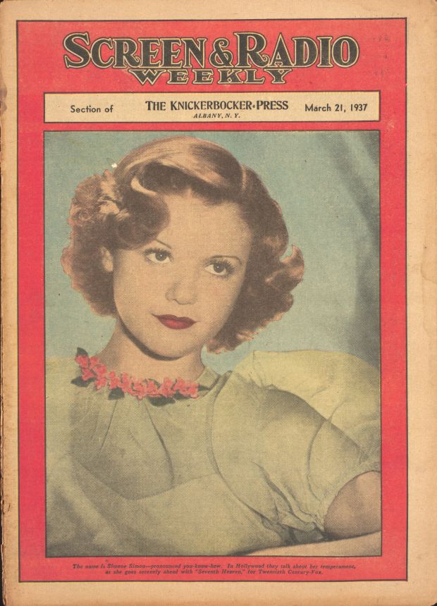SCREEN AND RADIO WEEKLY magazine side cover 21 March 1937