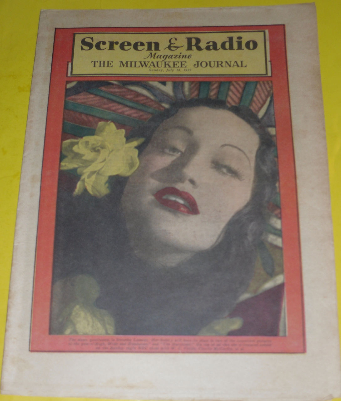 SCREEN AND RADIO WEEKLY magazine side cover 18 July 1937