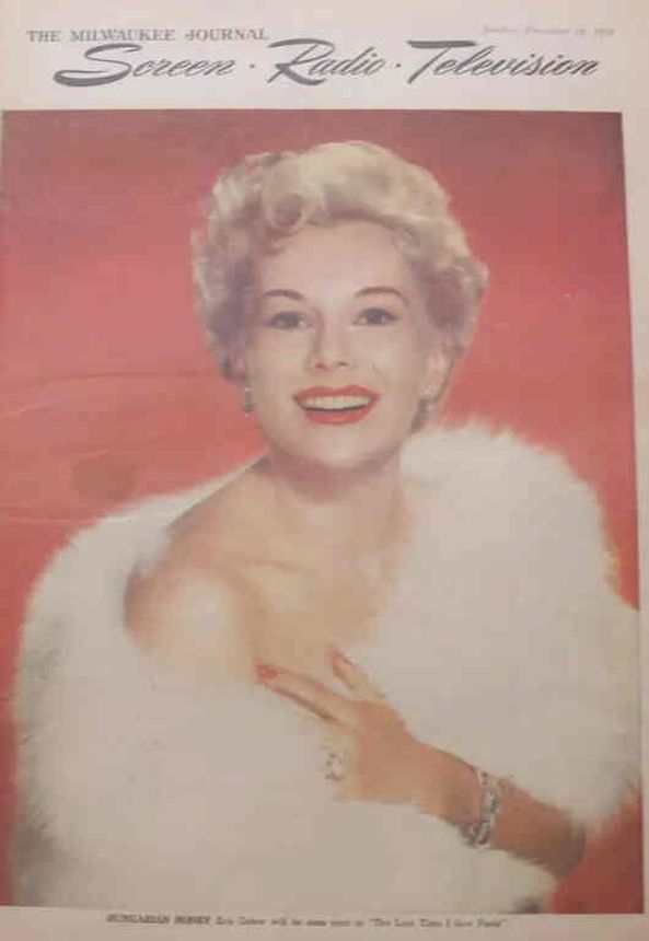 SCREEN AND RADIO WEEKLY magazine side cover 28 November 1954