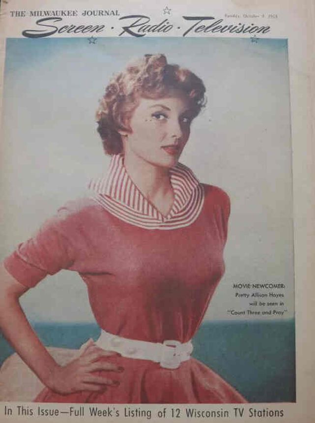 SCREEN AND RADIO WEEKLY magazine side cover 9 October 1955
