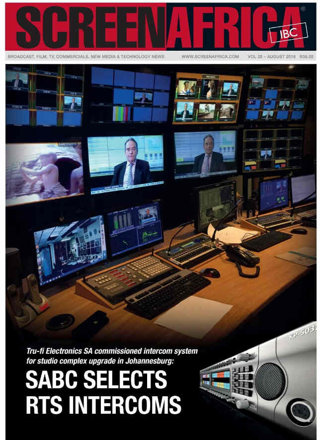 SCREEN AFRICA magazine side cover August 2016