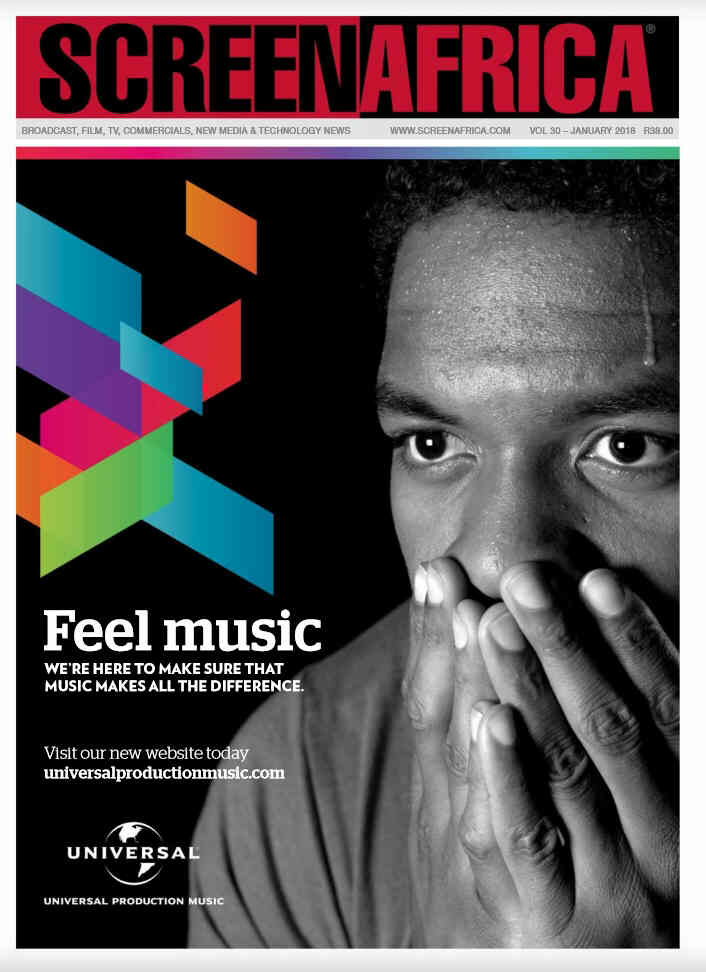 SCREEN AFRICA magazine side cover  January 2018