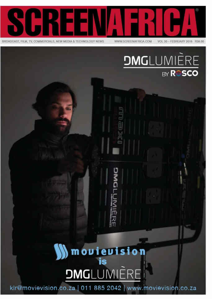SCREEN AFRICA magazine side cover  February 2018