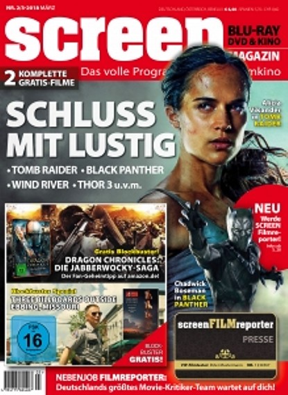 SCREEN BLURAY DVD magazine side cover  February/March 2018