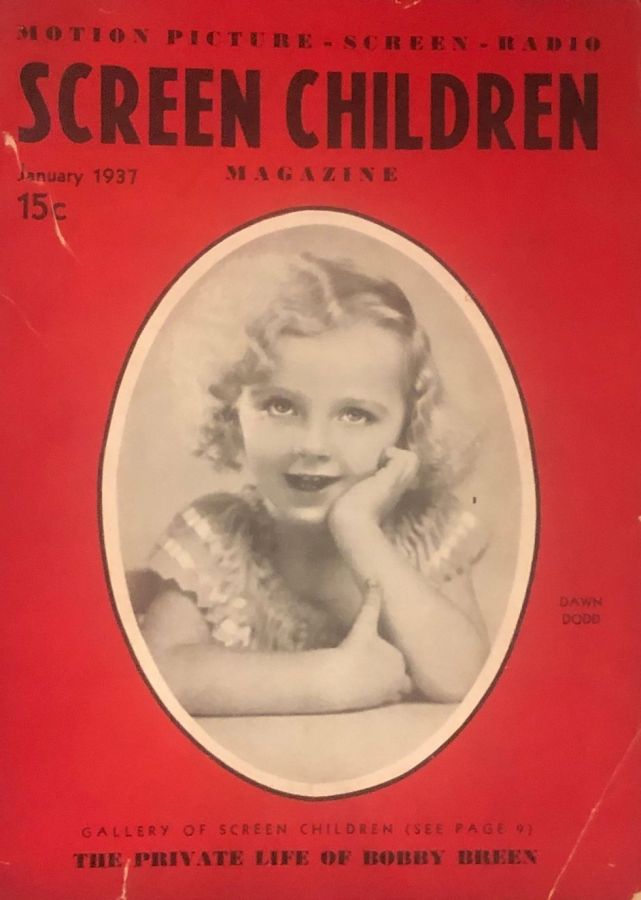 SCREEN CHILDREN MAGAZINE magazine side cover  January 1937